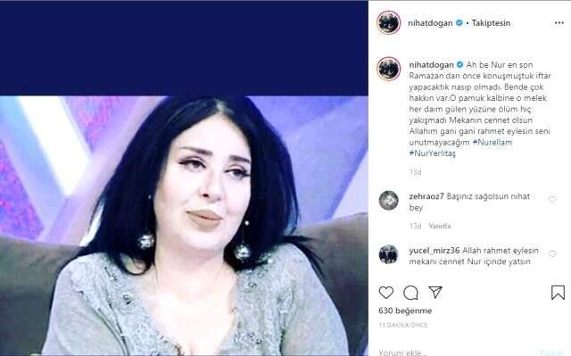 Nihat Doğan'dan Nur Yerlitaş paylaşımı: Beraber iftar yapacaktık