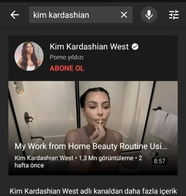 Türk milleti hakkında söylediği sözlerden dolayı tepki çeken Kim Kardashian'ın YouTube hesabı hacklendi
