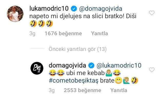 Domagoj Vida'dan Luka Modric'e 'Come to Beşiktaş' çağrısı Domagoj Vida'dan Luka Modric'e 'Come to Beşiktaş' çağrısı