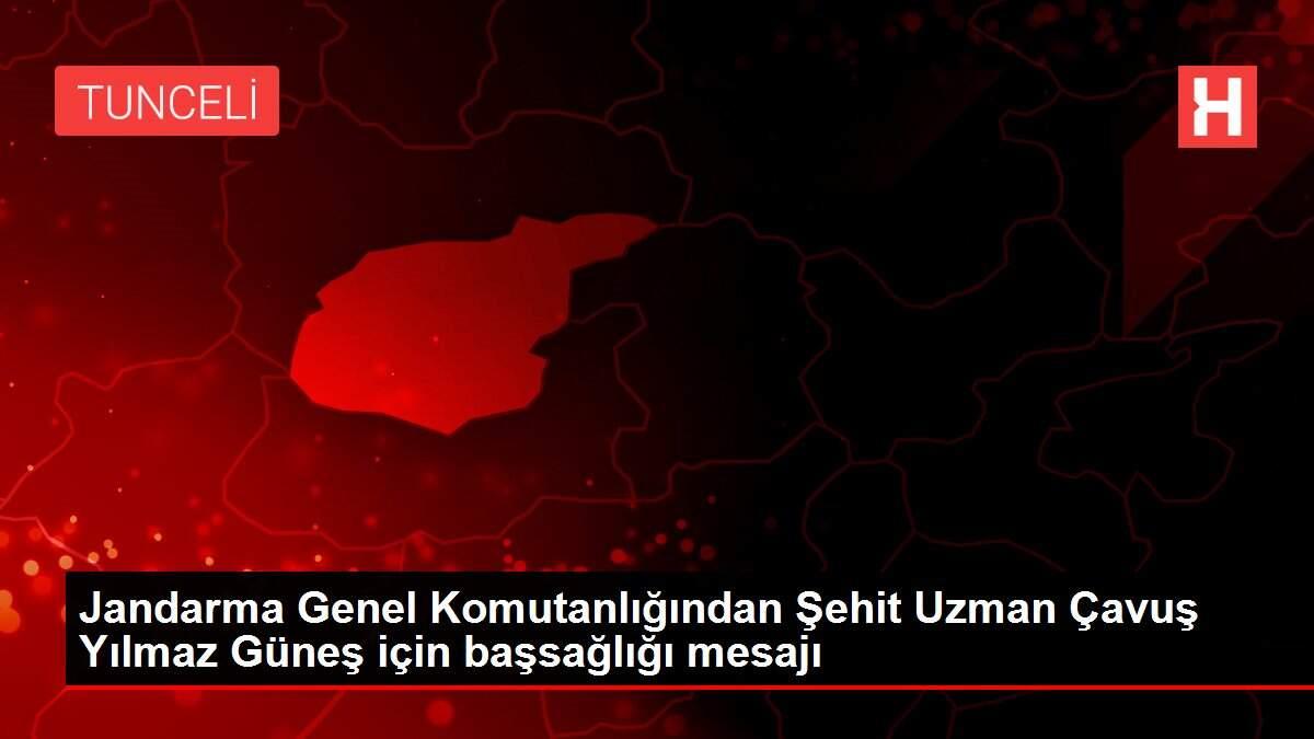 Jandarma Genel Komutanlığından Şehit Uzman Çavuş Yılmaz Güneş için başsağlığı mesajı Jandarma Genel Komutanlığından Şehit Uzman Çavuş Yılmaz Güneş için başsağlığı mesajı
