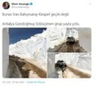 Vali Karaloğlu'ndan, Antalya'da 'metrelerce kar' paylaşımı