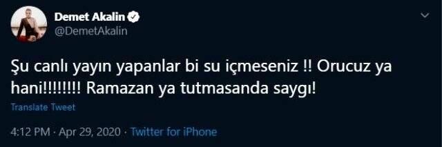 Demet Akalın'ın oruç açıklamasına takipçisinden sert yanıt: Duyarlıymış gibi davranma! Demet Akalın'ın oruç açıklamasına takipçisinden sert yanıt: Duyarlıymış gibi davranma!
