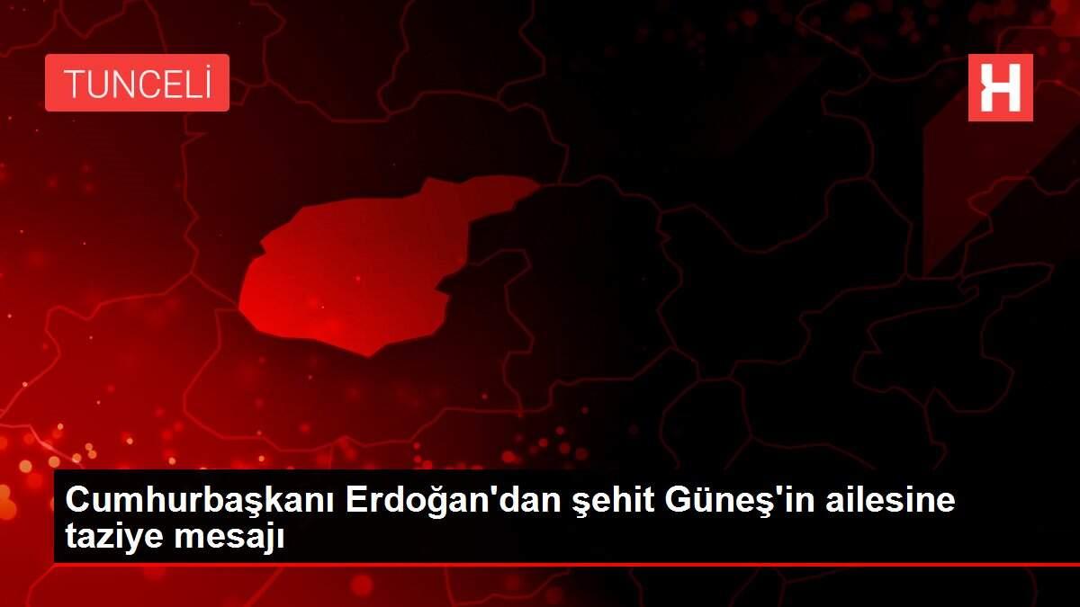 Cumhurbaşkanı Erdoğan'dan şehit Güneş'in ailesine taziye mesajı