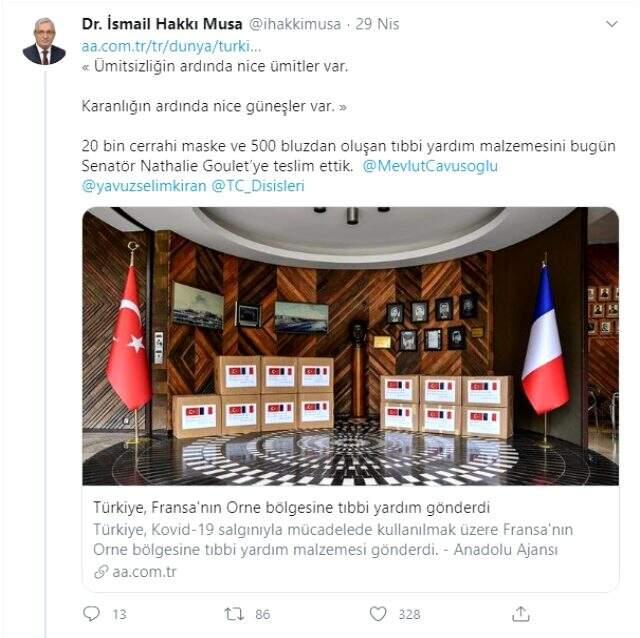 Fransız milletvekilinden Türkiye'nin korona yardımıyla ilgili küstah sözler: Macron bizi daha aşağı düşürebilir mi?.