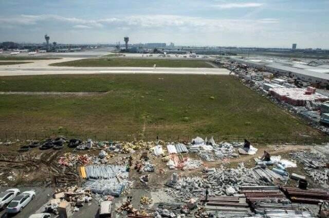 Havadan görüntülenen Atatürk Havalimanı salgın hastanesinde sona gelindi