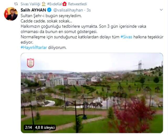 Sivas'ta son 3 gün içerisinde koronavirüs vakası tespit edilmedi