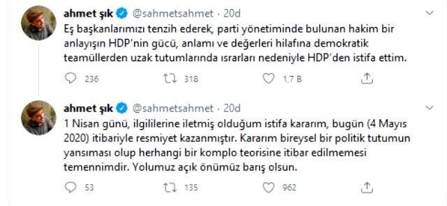 HDP Milletvekili Ahmet Şık, partisini bombalayarak istifa etti