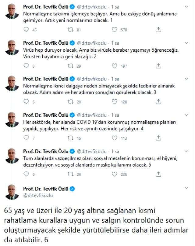 Normalleşme adımlarıyla ilgili Bilim Kurulu Üyesi Tevfik Özlü'den ilk değerlendirme: Virüsle beraber yaşamayı öğreneceğiz