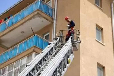 Mardin'de saçağa sıkışan baykuşu itfaiye kurtardı Mardin'de saçağa sıkışan baykuşu itfaiye kurtardı