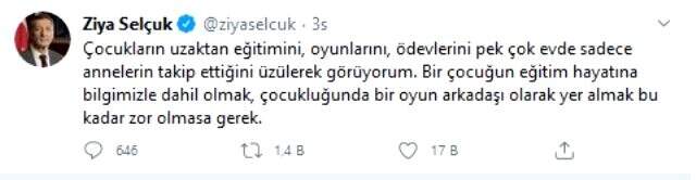 Milli Eğitim Bakanı Ziya Selçuk'tan babalara sitem: Çocukları sadece annelerin takip ettiğini üzülerek görüyorum
