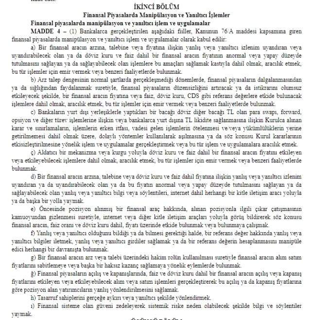 BDDK'dan manipülasyon ve yanıltıcı işlemler hakkında yeni yönetmelik: Döviz manipülatörlerine ceza kesilecek