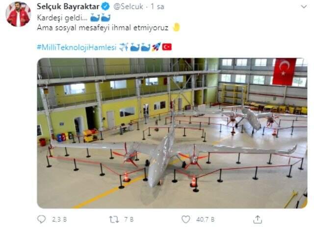 Selçuk Bayraktar, ikinci AKINCI Taarruzi İHA'nın görüntülerini paylaştı