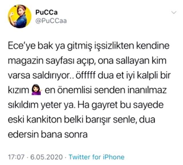 Yazar Pucca, Ece Erken'e öfke kustu: Hayatımda gördüğüm en boş ve salak kişisin