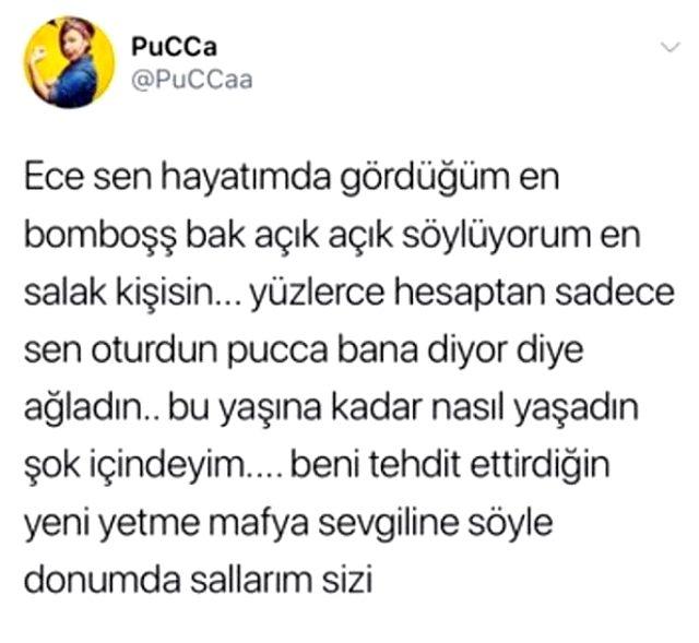 Yazar Pucca, Ece Erken'e öfke kustu: Hayatımda gördüğüm en boş ve salak kişisin