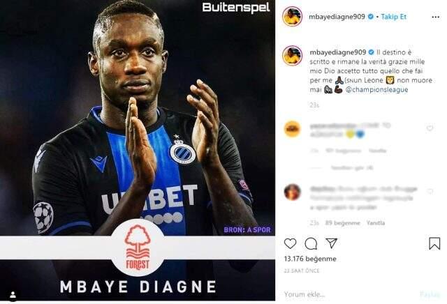 Mbaye Diagne, İngiliz kulübü Nottingham Forest ile ilgili bir paylaşımda bulundu Mbaye Diagne, İngiliz kulübü Nottingham Forest ile ilgili bir paylaşımda bulundu