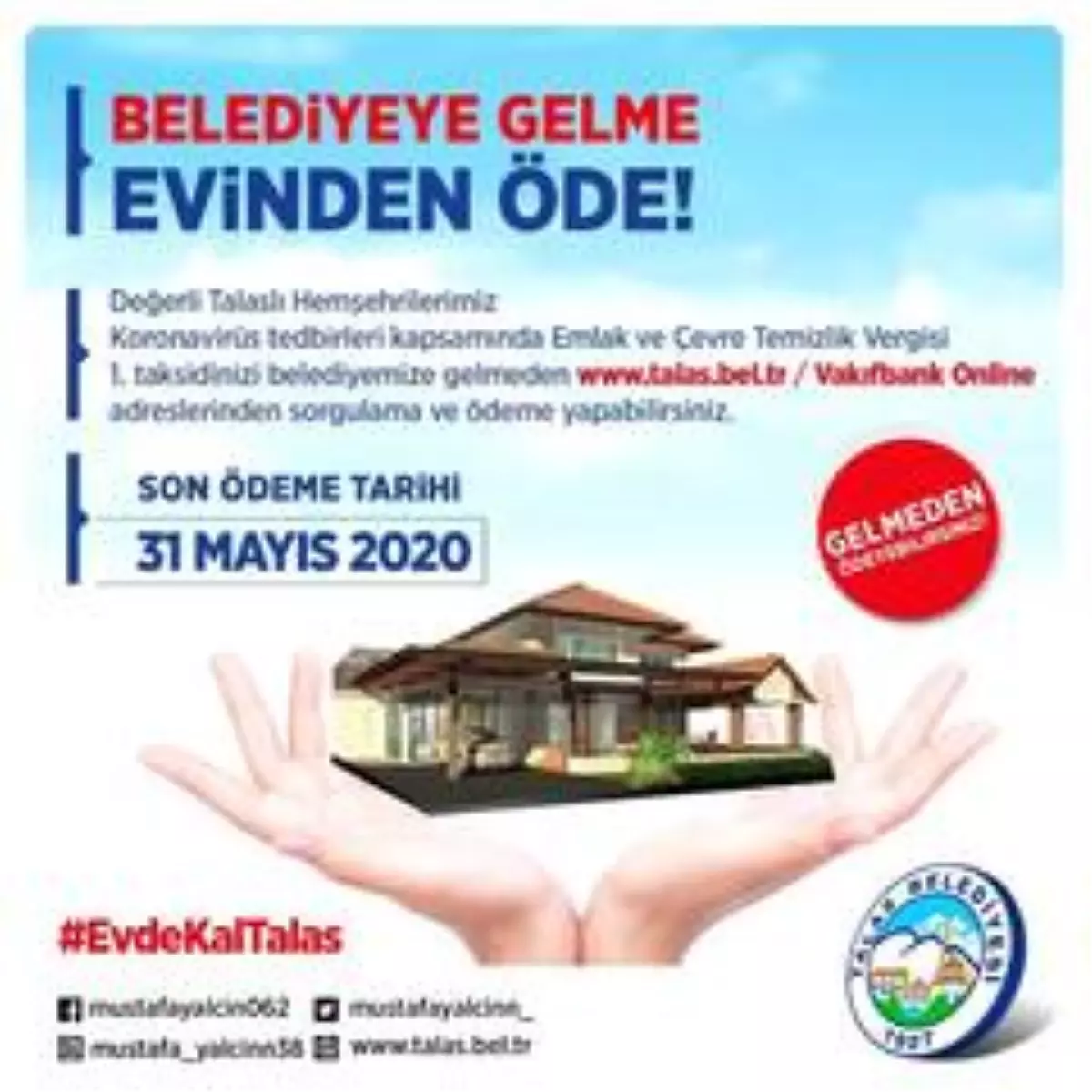 Emlak ve Çevre Temizlik Vergilerini evden ödeyin
