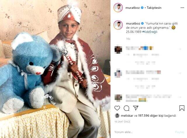 Sünnet düğününden fotoğraf paylaşan Murat Boz'dan güldüren yorum: Yumurtanın sarısı gitti