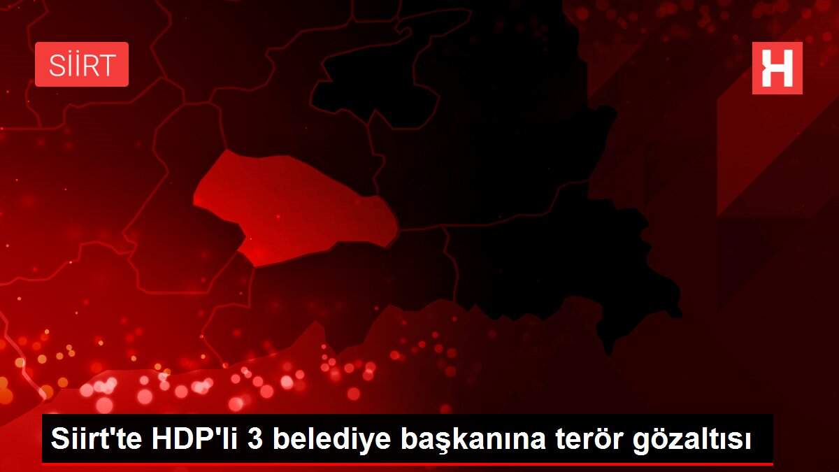 Siirt'te HDP'li 3 belediye başkanına terör gözaltısı