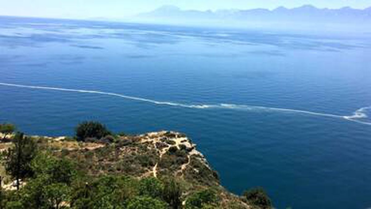 Belediye görevlileri inceledi, Antalya'da esrarengiz sarı tabakanın ne olduğu ortaya çıktı
