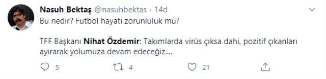 Nihat Özdemir'in 'Takımda 14 kişi kalsa da liglere devam edeceğiz' sözleri, sosyal medyada tepki topladı