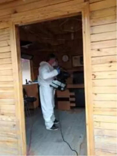 Posof'ta taksi durağı ve ticari taksiler dezenfekte edildi
