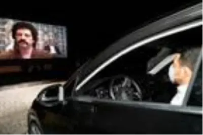 Nevşehir'de otomobillerle 'açık hava sineması' etkinliği Nevşehir'de otomobillerle 'açık hava sineması' etkinliği