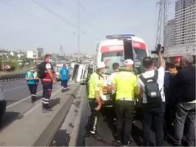 E-5'te boş yolda, fıskiye suları kazaya neden oldu
