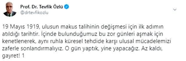 Bilim Kurulu Üyesi Prof. Dr. Tevfik Özlü, kontrollü sosyal yaşamın 5 kuralını paylaştı