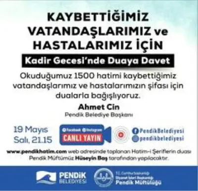 Kadir Gecesi'nde Korona virüsten hayatını kaybeden vatandaşlar için dua