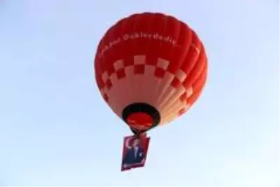 Türkiye'nin ilk yerli balonu Atatürk ve Türk Bayrağı ile havalandı