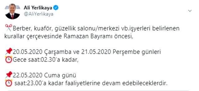 Ankara'nın ardından İstanbul'da da bayram öncesi berberlerin çalışma saatleri değişti Ankara'nın ardından İstanbul'da da bayram öncesi berberlerin çalışma saatleri değişti