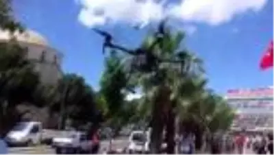 Maske takmayanlar drone ile tespit edilip uyarıldı