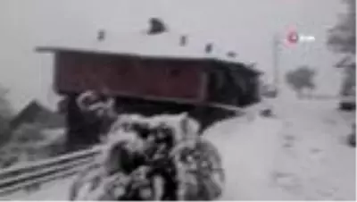 Taşköprü’ye Mayıs ayında kar yağdı
