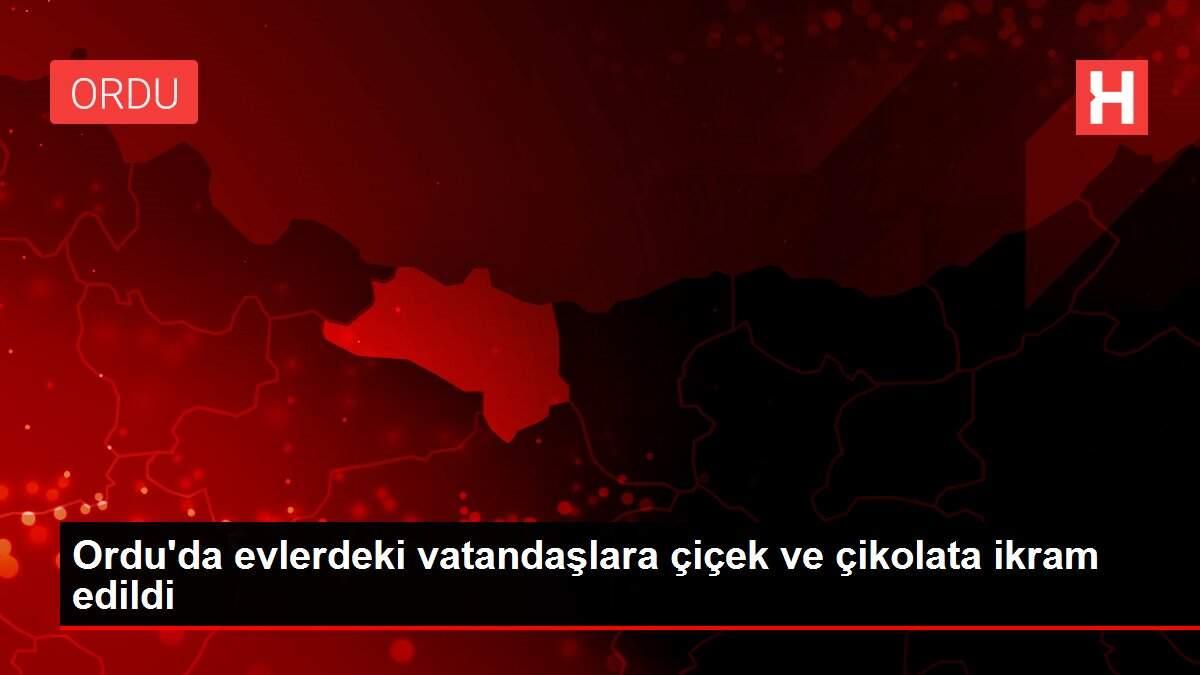 Ordu'da evlerdeki vatandaşlara çiçek ve çikolata ikram edildi