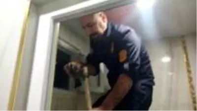 Havalandırmaya düşen yavru güvercin kurtarıldı