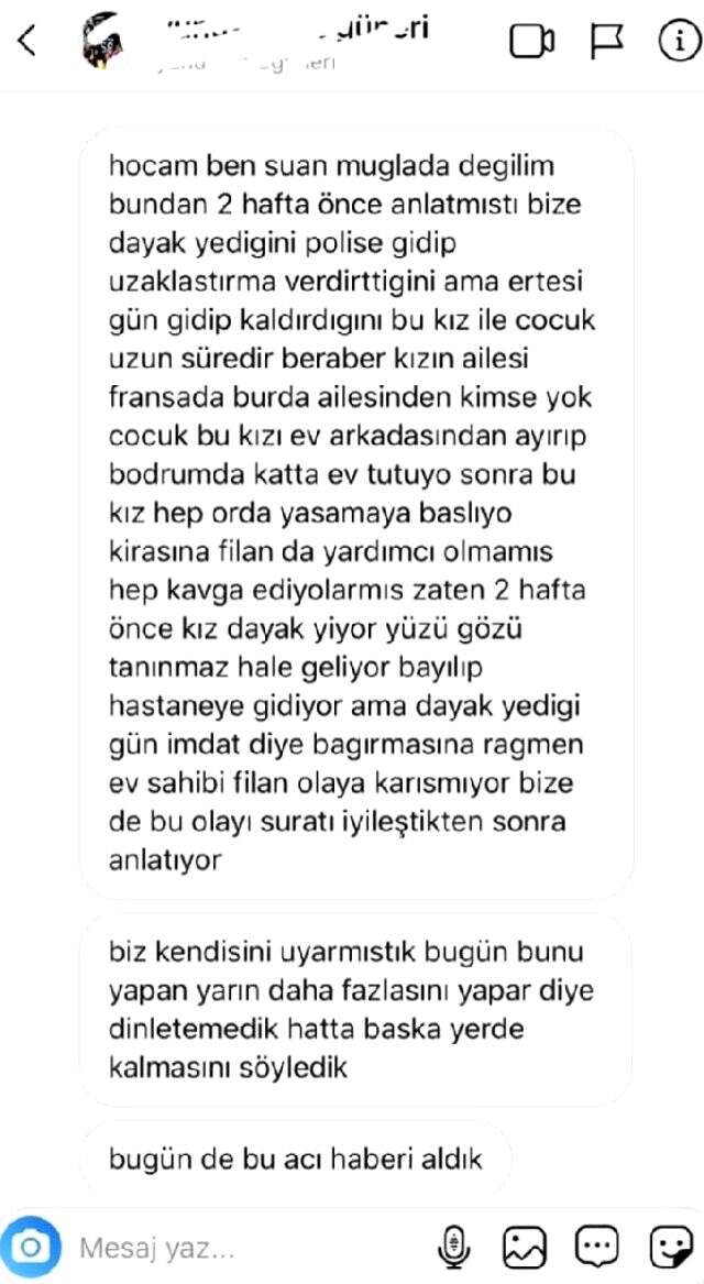 Zeynep'in öldürülmeden 2 hafta önce, katil sevgilisinden şikayetçi olduğu ortaya çıktı