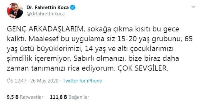 20 yaş altı ve 65 yaş üstü yasağı kalktı mı? 20 yaş altı ve 65 yaş üstü yasağı ne zaman kalkacak? 20 yaş altı ve 65 yaş üstü yasağı kalktı mı? 20 yaş altı ve 65 yaş üstü yasağı ne zaman kalkacak?