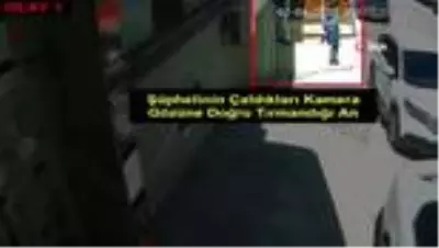 Hırsızlık zanlısı güvenlik kamerasına yakalandı Hırsızlık zanlısı güvenlik kamerasına yakalandı