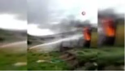 Patlayan trafo alev alev böyle yandı