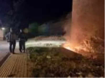 Tarihi surların dibinde lastik yaktılar Tarihi surların dibinde lastik yaktılar