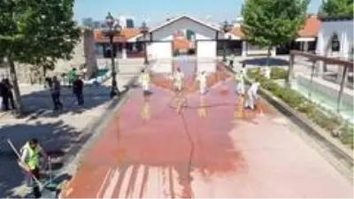 Başkent'te camilerde temizlik ve dezenfeksiyon Başkent'te camilerde temizlik ve dezenfeksiyon