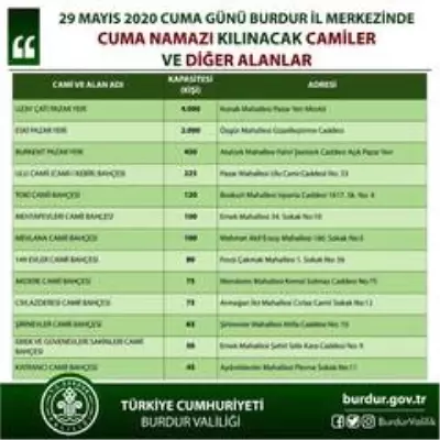 Burdur'da Cuma namazı için katı kurallar belirlendi