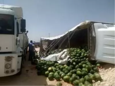 Kara yolunun kenarı karpuz tarlasına döndü