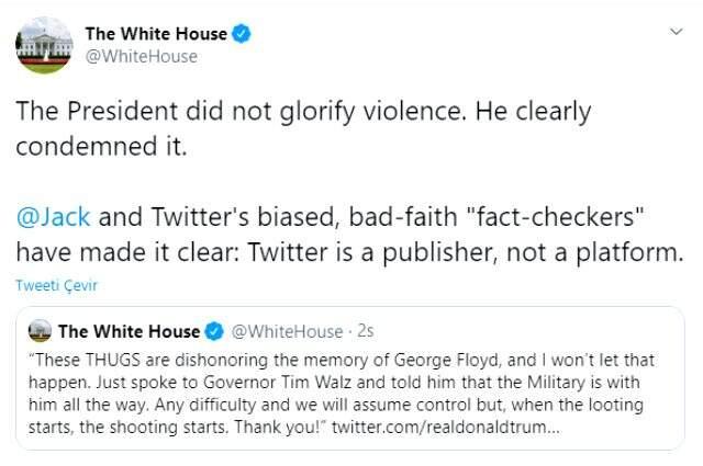 Twitter, Donald Trump'ın ardından Beyaz Saray'ın tweetini de engelledi Twitter, Donald Trump'ın ardından Beyaz Saray'ın tweetini de engelledi