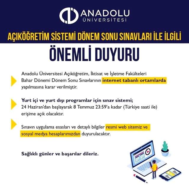 AÖF bahar dönemi final tarihleri ne zaman? AÖF finalleri ne zaman? AÖF sınav tarihleri! AÖF finalleri internetten mi olacak? AÖF online mi olacak?