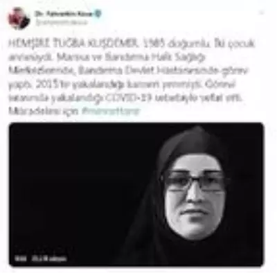 Bakan Koca'dan, 'Tuğba hemşire' paylaşımı Bakan Koca'dan, 'Tuğba hemşire' paylaşımı