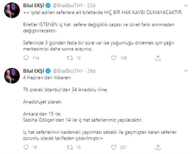 Son dakika: Türk Hava Yolları'nın İstanbul ve Ankara'dan Anadolu'ya yapılacak seferleri 4 Haziran'da başlıyor Son dakika: Türk Hava Yolları'nın İstanbul ve Ankara'dan Anadolu'ya yapılacak seferleri 4 Haziran'da başlıyor