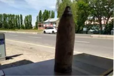 Ağrı'da bir bahçede tank topu mermisi bulundu