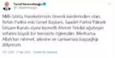 Eski Refah Partisi Genel Başkanı Ahmet Tekdal hayatını kaybetti Eski Refah Partisi Genel Başkanı Ahmet Tekdal hayatını kaybetti