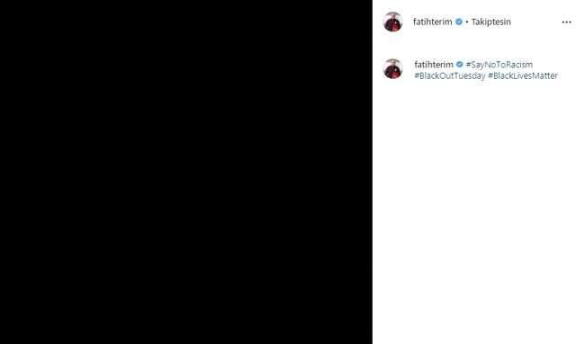 Fatih Terim, sosyal medya hesabından 'Irkçılığa hayır' mesajı paylaştı Fatih Terim, sosyal medya hesabından 'Irkçılığa hayır' mesajı paylaştı